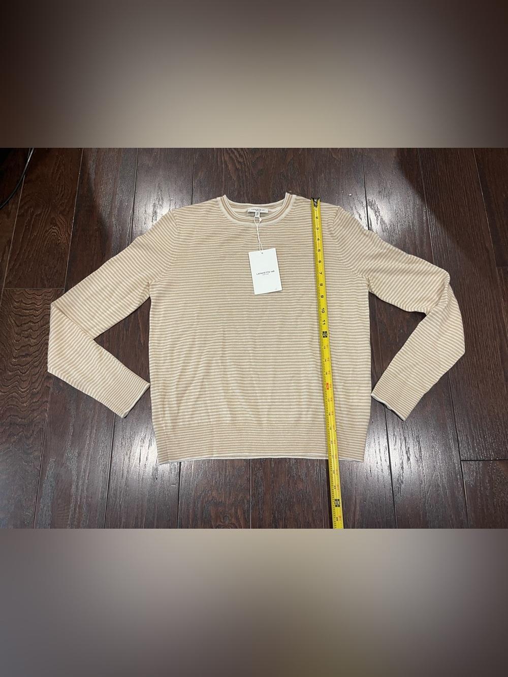 Lafayette 148 Women Dune Multi Striped Cashmere Pullover Sweater Size Small NEW - Picture 4 of 11